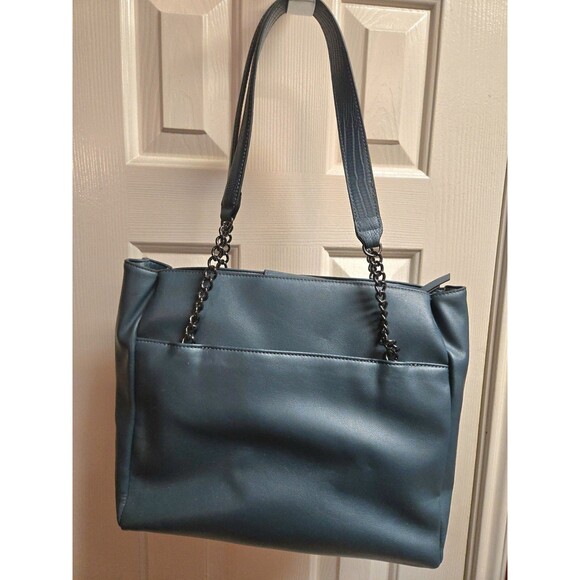Simply Vera Wang Rockbridge Tote Bag Handbag Purse Dark Teal Ombre Excellent - Picture 3 of 7